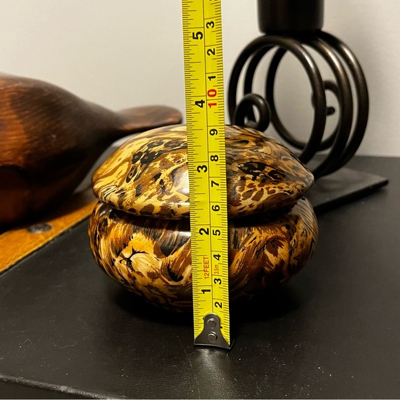 Safari Lion print covered dish Jewelry box - Picture 4 of 13